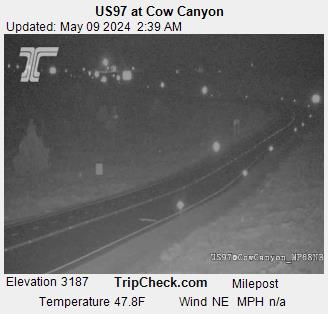 Traffic Cam US 97 at Cow Canyon